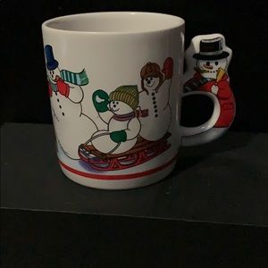 Beautiful Vintage porcelain Snowman Mug